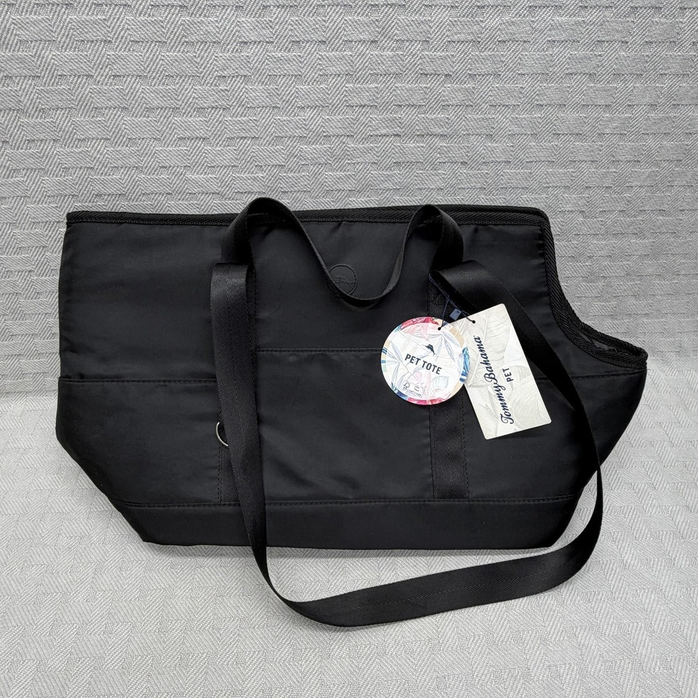 Tommy Bahama PET Purse Tote Black Polyester Pet Tote Carrier Bag Travel